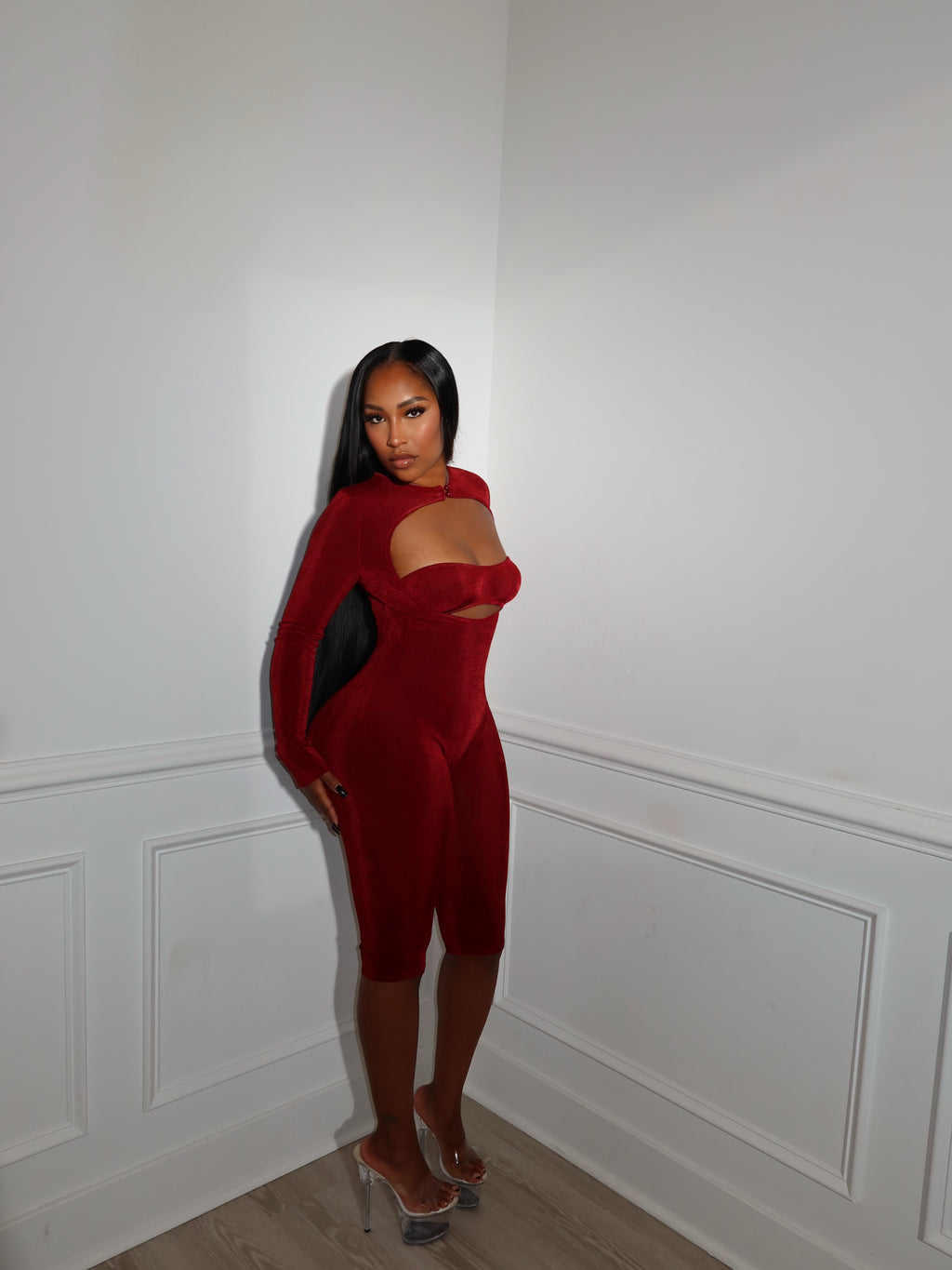 MING JUMPSUIT [ BURGUNDY ]