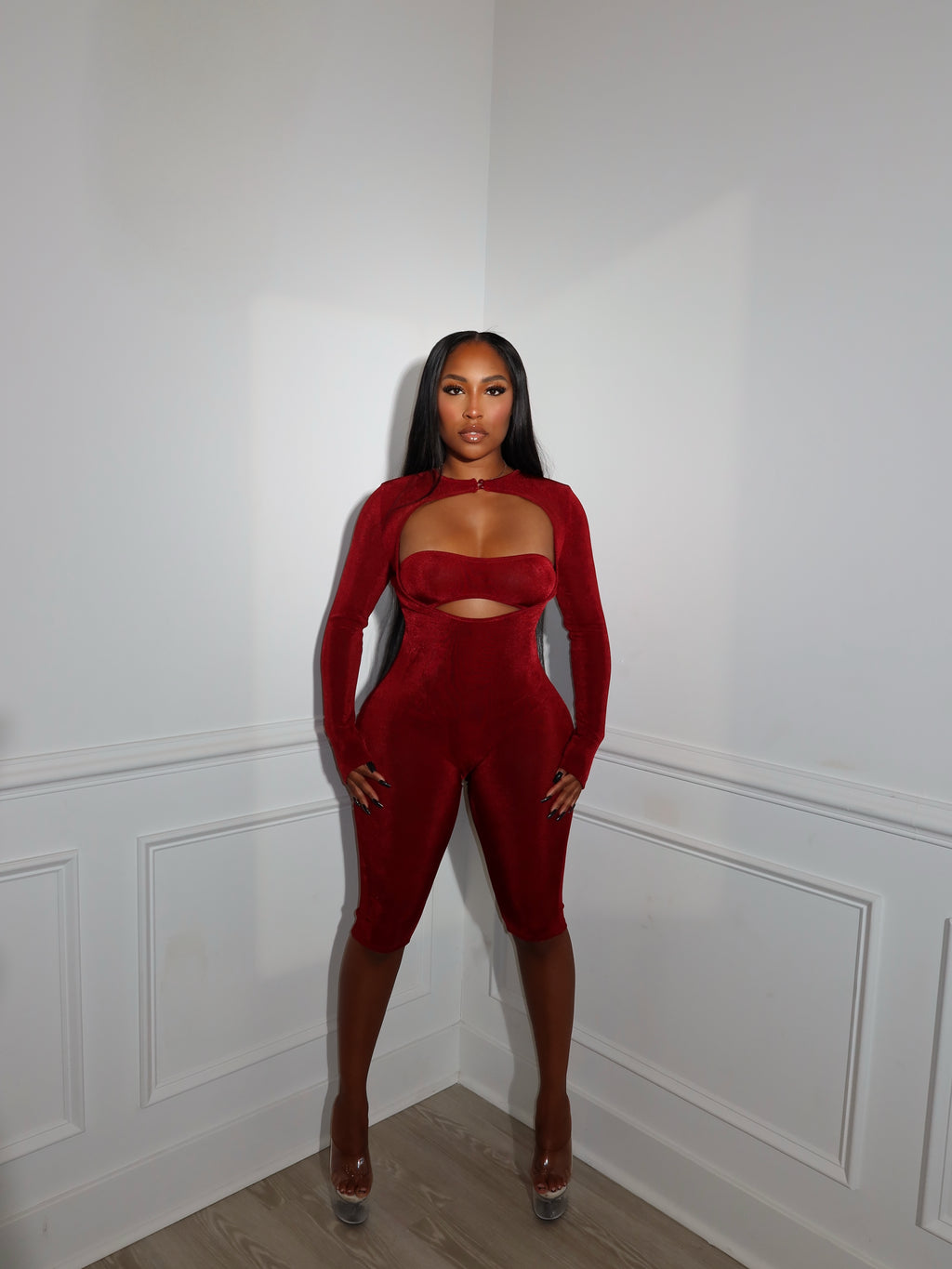 MING JUMPSUIT [ BURGUNDY ]